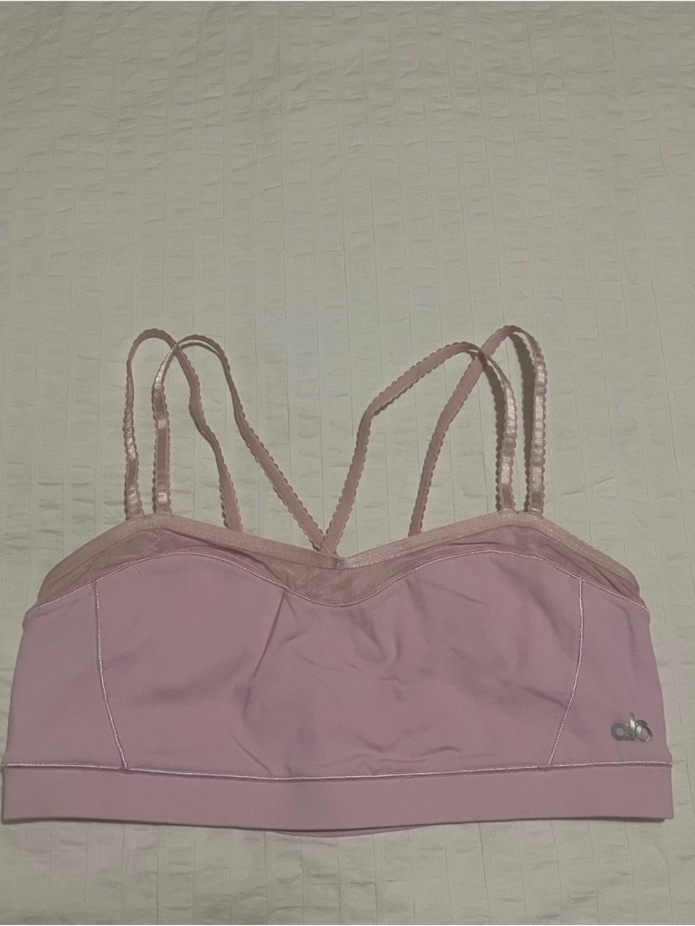 ALO Yoga Powder Pink Double-Strap Bralette